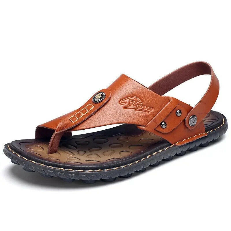 Men's Casual Flats Flip Flops Open Toe Sandals Slippers Slingbacks Beach Summer