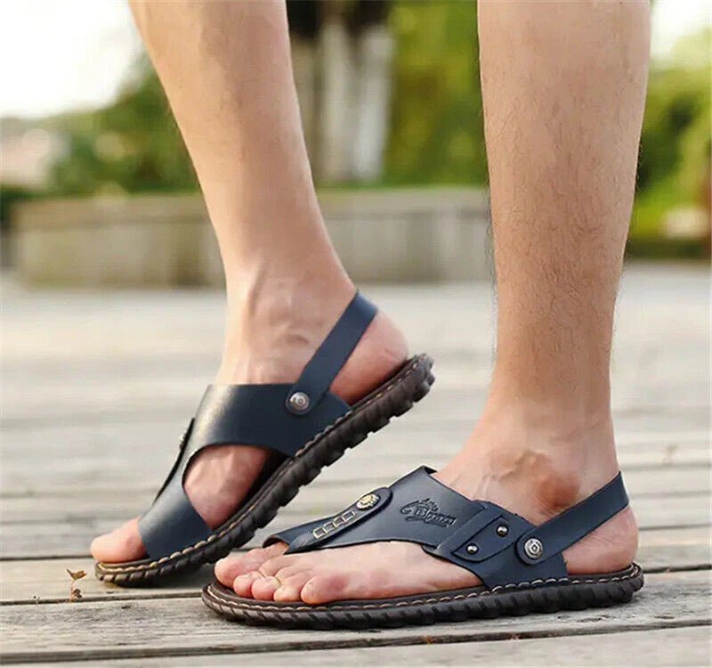 Men's Casual Flats Flip Flops Open Toe Sandals Slippers Slingbacks Beach Summer