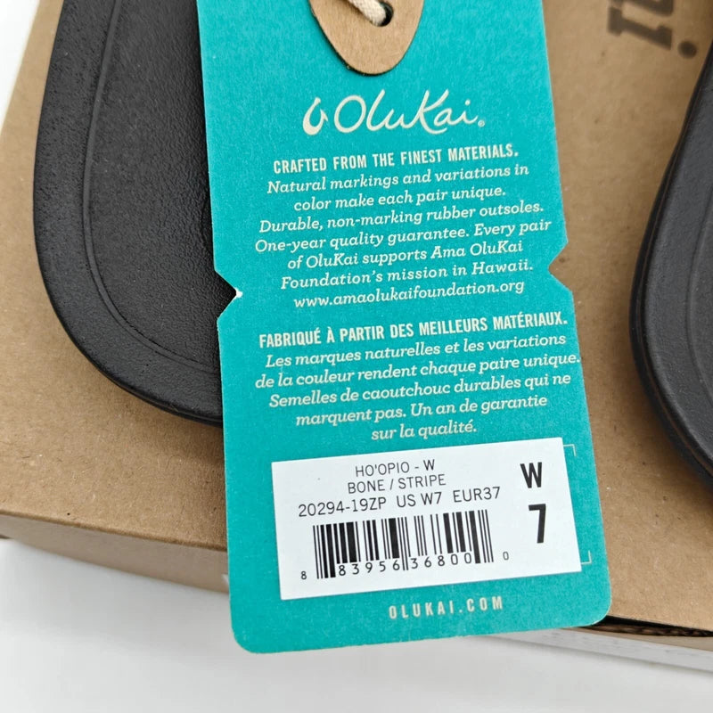 OluKai Womens Ho'Opio 20294-19ZP Slip On Thongs Flip-Flops Sandals Sz 7