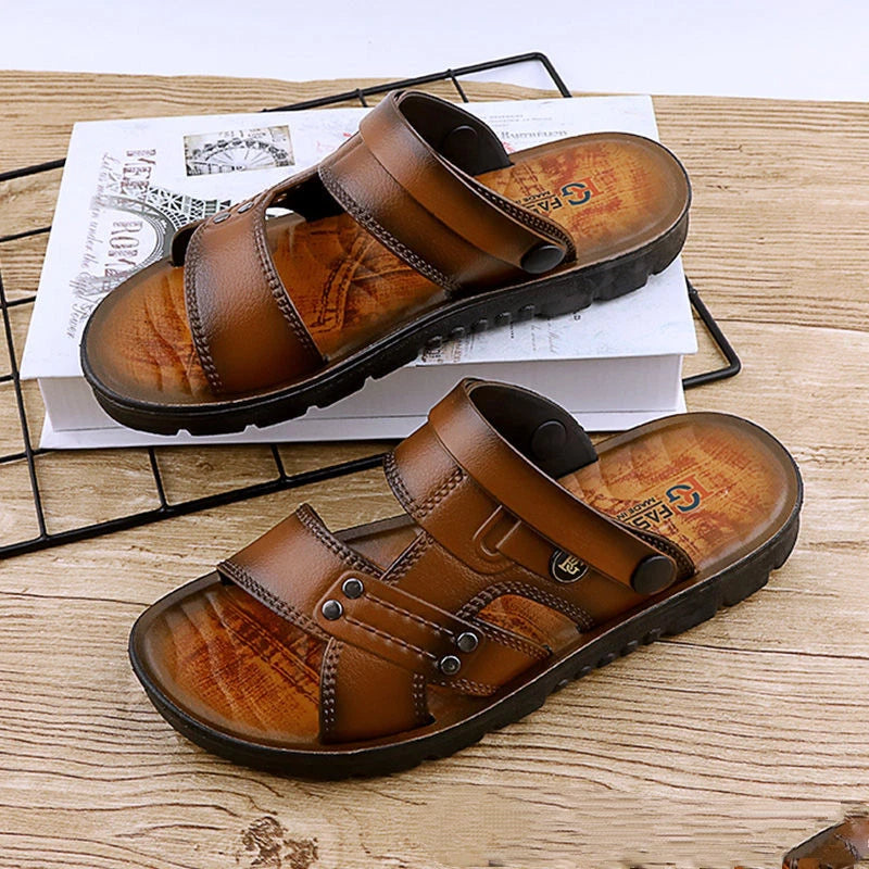 Summer Slip On Flat Men's Outdoor Beach Sandals Casual Comfort Slippers Open Toe