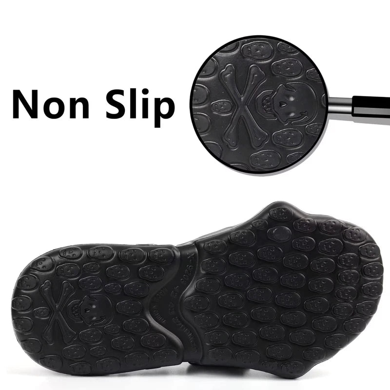 Unisex Skull Slide Sandals - Non-Slip Indoor/Outdoor Beach Slippers, Comfy