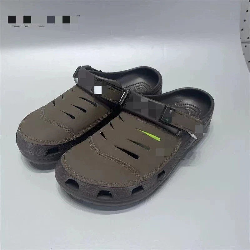 croc leather men's casual beach shoes
