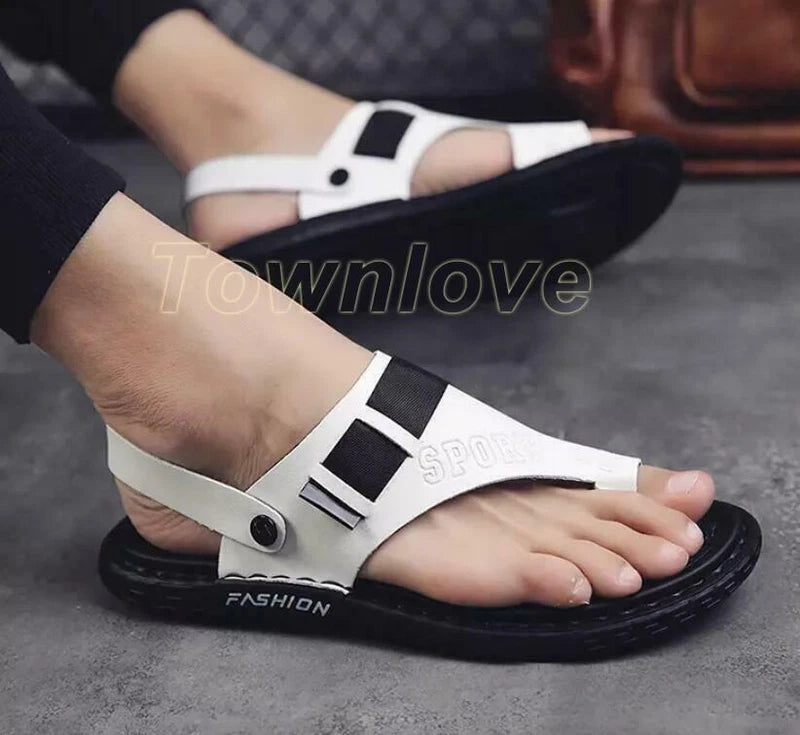Men's Beach Clip Toe Thong Sandals Shoes Slippers Slip on Flats Straps New
