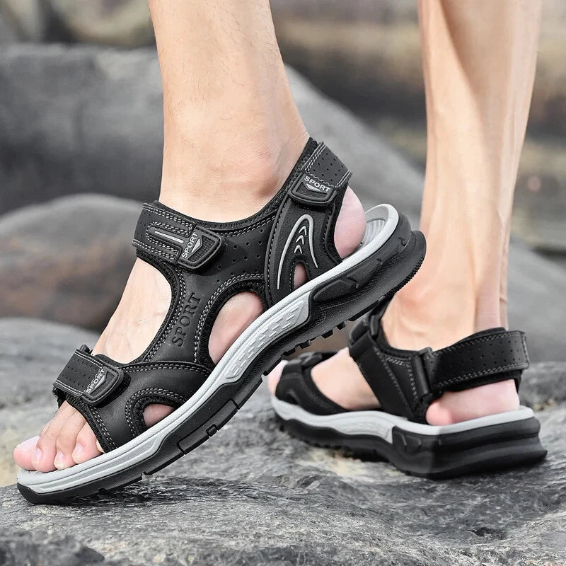 Men‘s Casual Sandals Comfortable Soft Beach Slippers Breathable Flat Sneakers