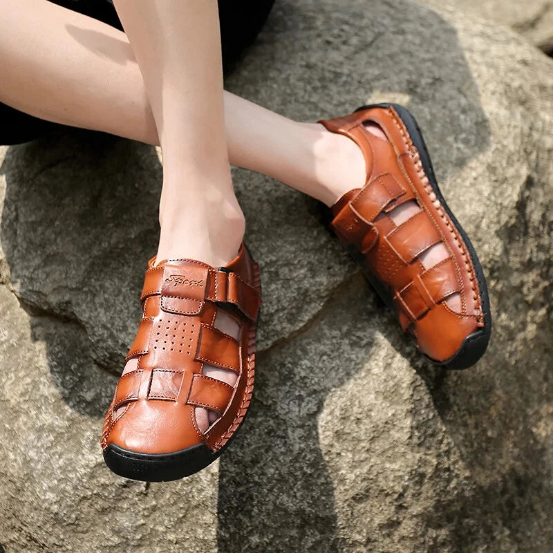 Summer Men Beach Sandals Handmade Non-slip Slippers Breathable Casual Shoes
