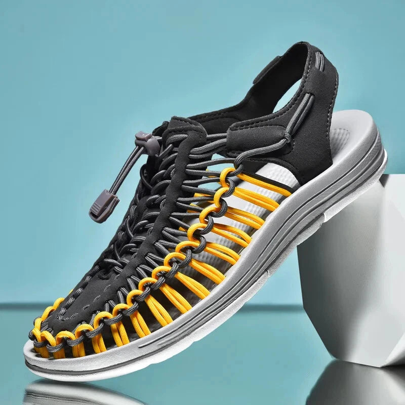 Summer Men's Slippers Weaving Beach Sandal Breathable Casual Flat Outdoor Sandal