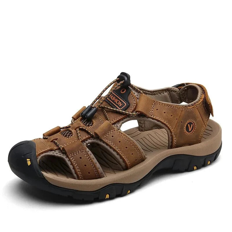 Leather Mens Shoes Summer Outdoor Beach Sandals Lightweight Comfortable Slippers
