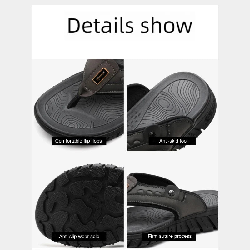Men's Flip Flops Slippers Summer Outdoor Thick Soled Beach Shoes Sandals Shoes
