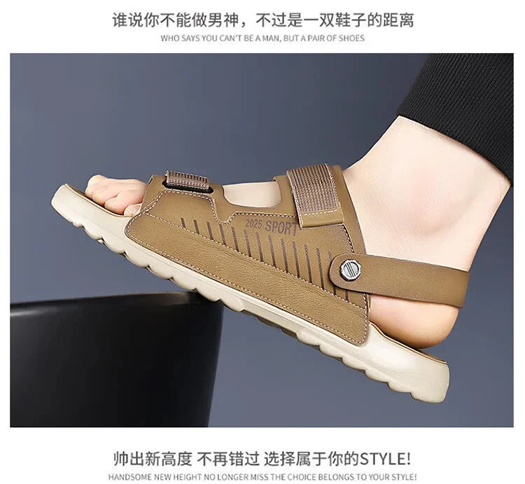 Summer Outdoor Beach Sandals Non-slip Comfort Slippers Leather Casual Shoes