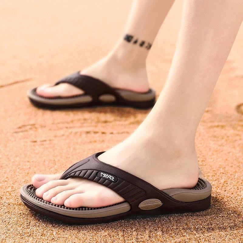 Men's Design Summer Massage Flip Flops Sandals Non-slip Outdoor Beach Slippers