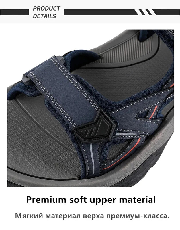 Summer Men Sandals Handmade Soft Beach Slippers Non-Slip Flat Wading Sneakers