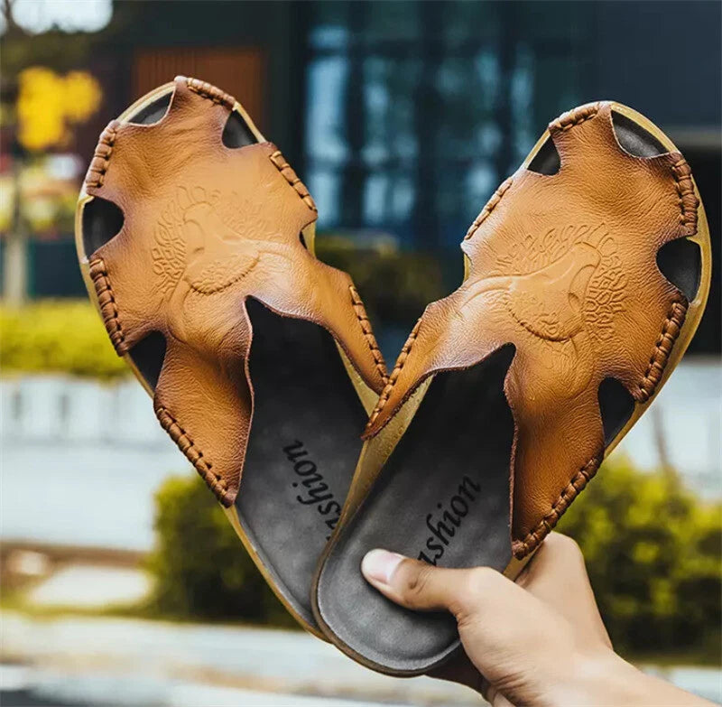 Mens Sandals Summer Closed Toe Slippers Sport Casual Beach Shoes Walking Flats