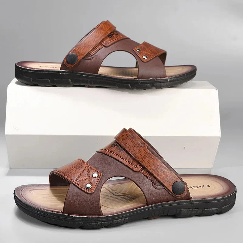 New Men's Casual Beach Shoes Summer Comfortable Sandals Slippers Slip On Flats