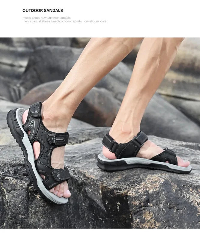 Men‘s Casual Sandals Comfortable Soft Beach Slippers Breathable Flat Sneakers