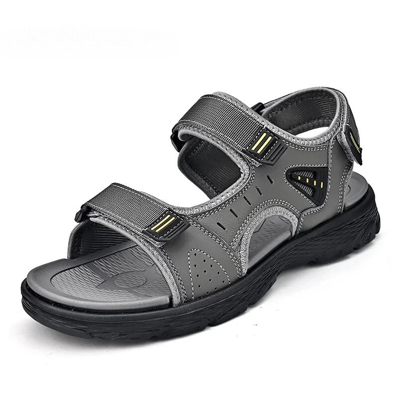 Breathable Men Sandals Leather Comfortable Slippers Lightweight Beach Sneakers
