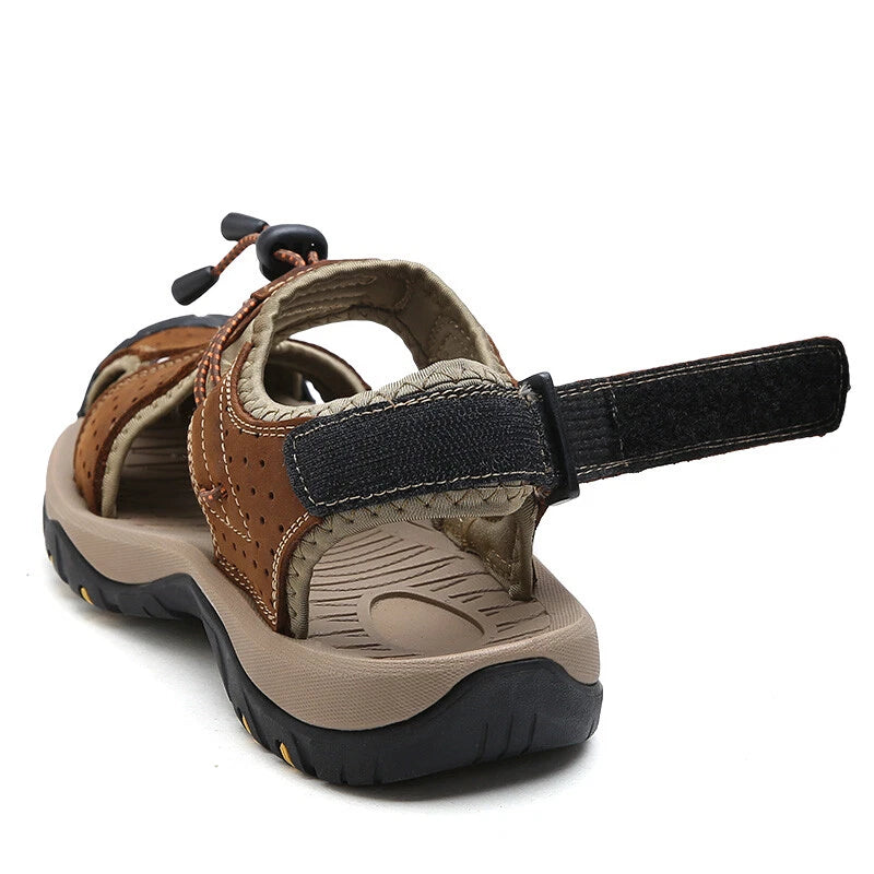 Summer Men's Sandals Fashion Genuine Leather Outdoor Casual Beach Roman Slippers