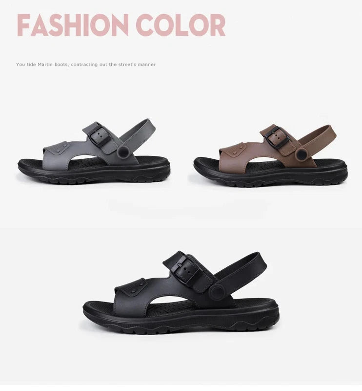 Summer Men's Slippers Sandals Thick-soled Beach Shoes Non-slip Open-toe Sandals