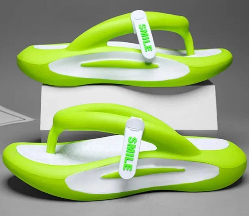 Men Women Summer Clip Toe Block Chunky Slippers Thongs Ring Toe Slide Home Beach