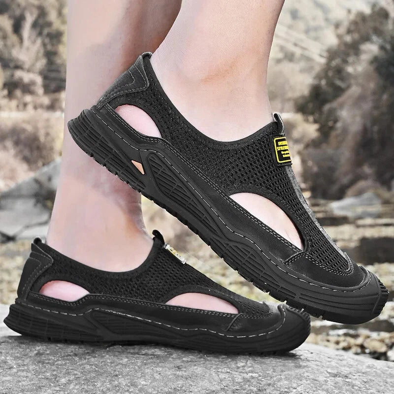 Male Summer Mesh Breathable Casual Sandals Non-slip Beach Shoes Outdoor Slippers