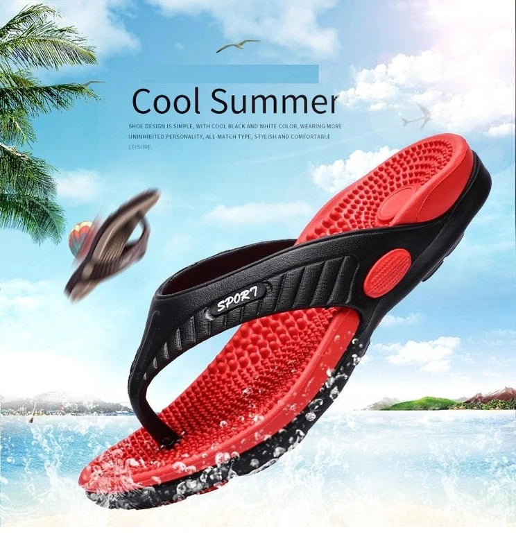Men's Design Summer Massage Flip Flops Sandals Non-slip Outdoor Beach Slippers