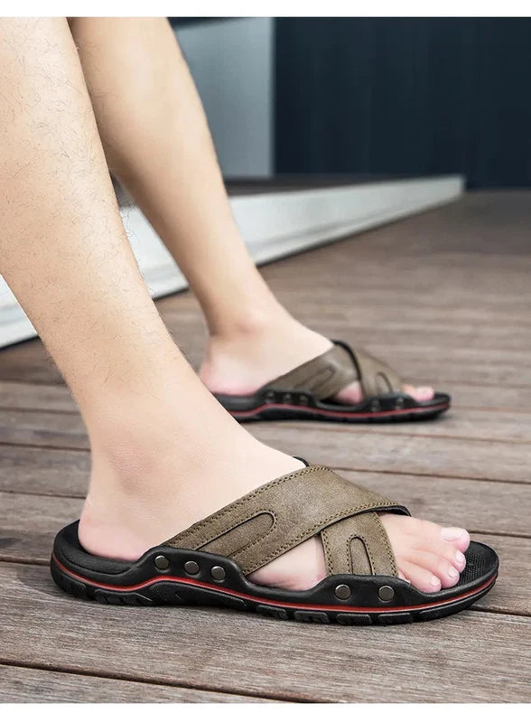 38-48 Plus Size Mens Flats Open Toe Slippers Sandals Summer Beach Holiday Shoes