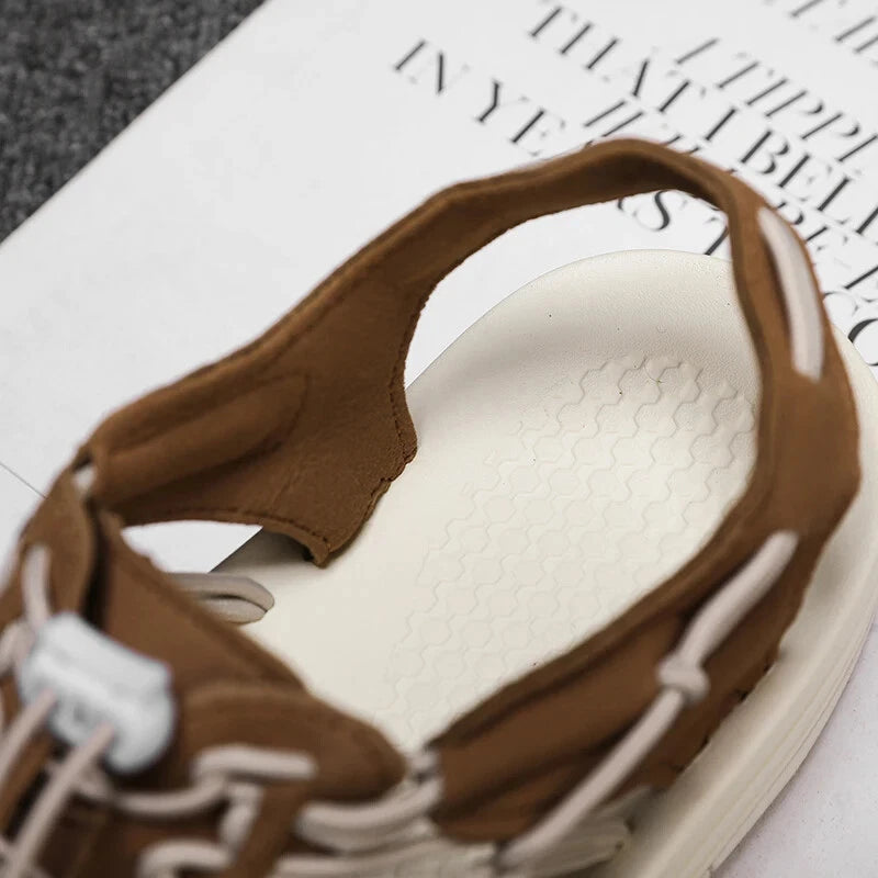 Summer Men Sandals Outdoor Slippers Weaving Beach Flat Breathable Casual Shoes