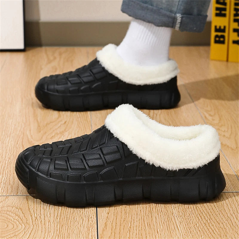 Mens Warm Slippers Memory Foam House Shoes