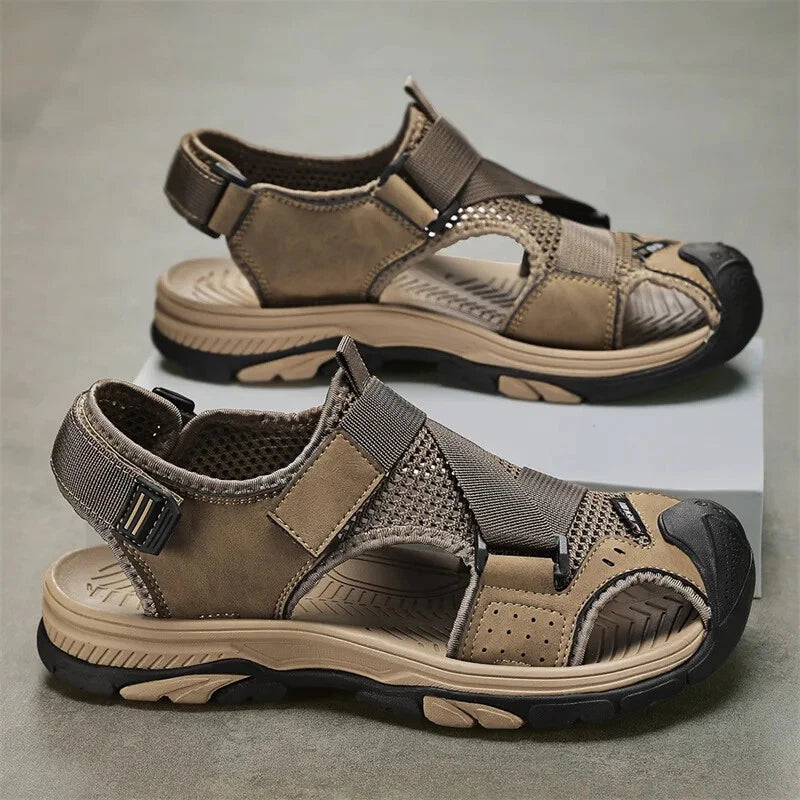 Men Light Casual Sneakers Mesh Breathable Beach Sandals Handmade Roman Slippers