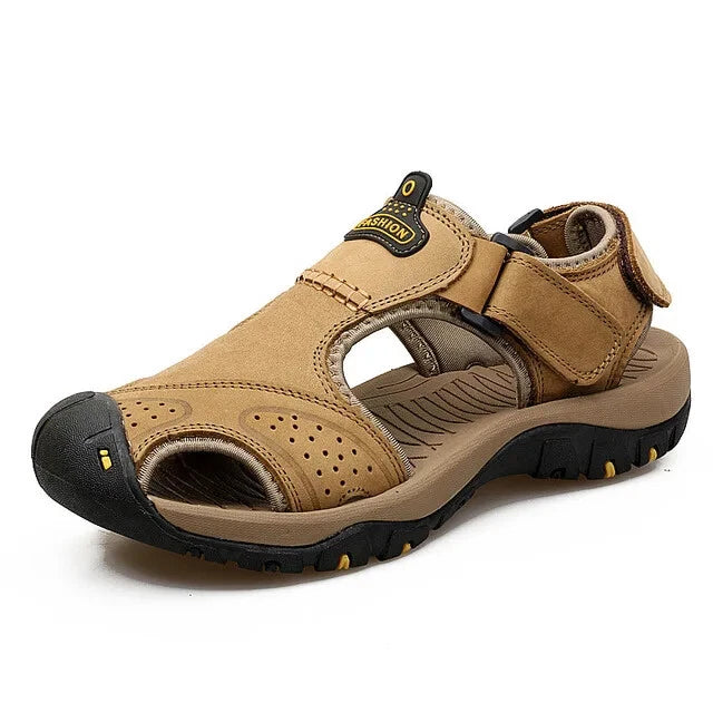 Leather Mens Shoes Summer Outdoor Beach Sandals Lightweight Comfortable Slippers