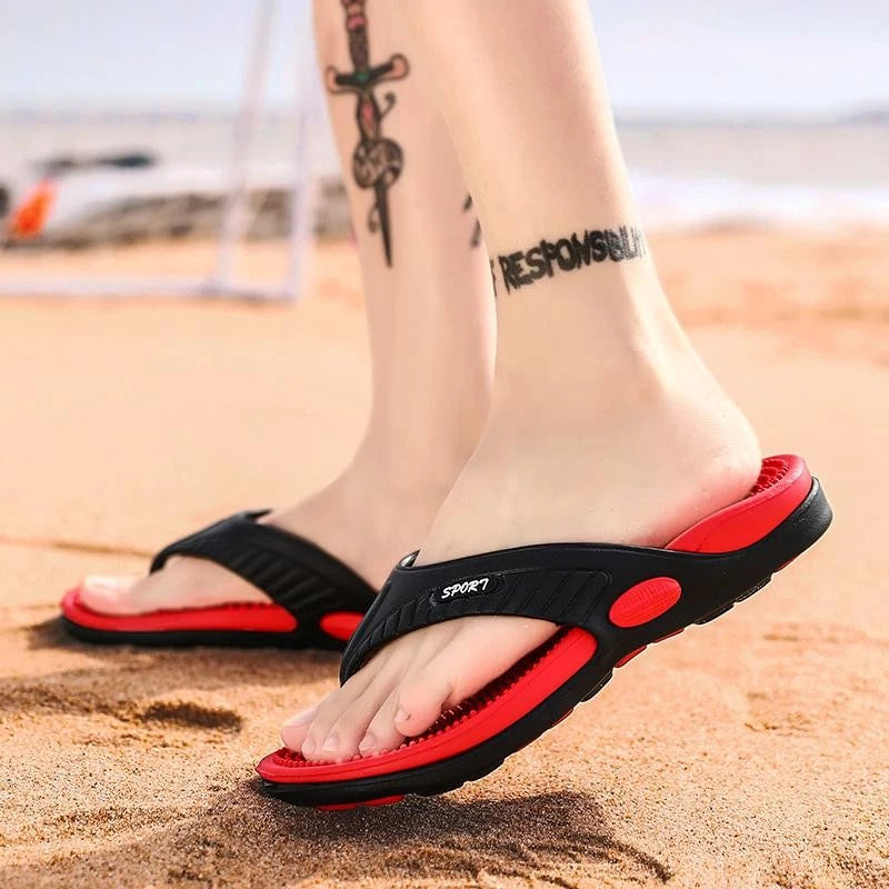 Men's Design Summer Massage Flip Flops Sandals Non-slip Outdoor Beach Slippers