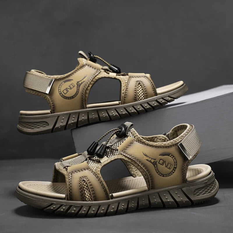 Mesh Breathable Men Sandals Handmade Beach Slippers Lightweight Casual Sneakers
