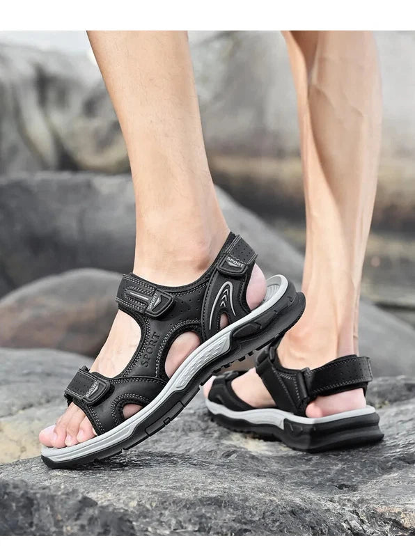 Men‘s Casual Sandals Comfortable Soft Beach Slippers Breathable Flat Sneakers
