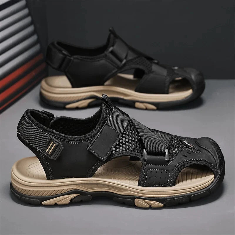 Men Light Casual Sneakers Mesh Breathable Beach Sandals Handmade Roman Slippers