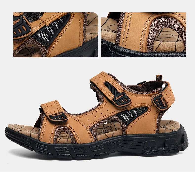 Lightweight Sandals Beach Sandalias Cowhide Summer Shoes Outdoor Casual Slippers