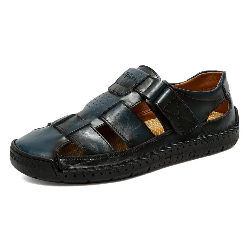 Summer Fashion Men's Outdoor Sandals Casual Beach Shoes Roman Leather Slippers
