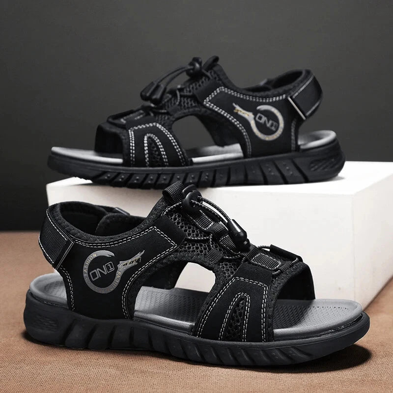 Mesh Breathable Men Sandals Handmade Beach Slippers Lightweight Casual Sneakers