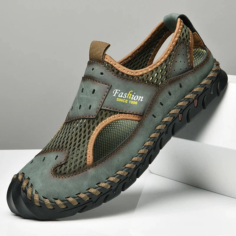 Summer Men Sandals Breathable Mesh Beach Slippers Outdoor Hollow Hiking Shoes