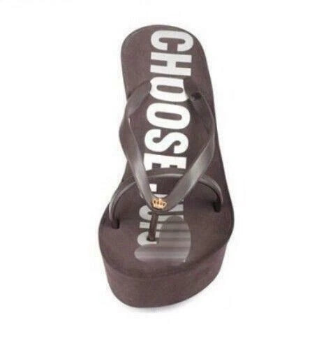 Womens Flip Flop Thongs Platform Wedge Heel Summer Beach Bowknot Sandals Shoes