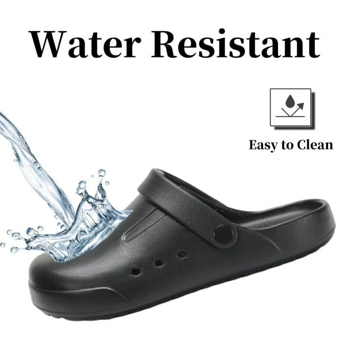 Clogs for Men and Womens Garden Shoes Slip-on 10-10.5 Women/9-9.5 Men Black