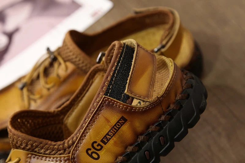 Genuine Leather Men Handmade Casual Sandals Fashion Beach Roman Slippers Sneaker