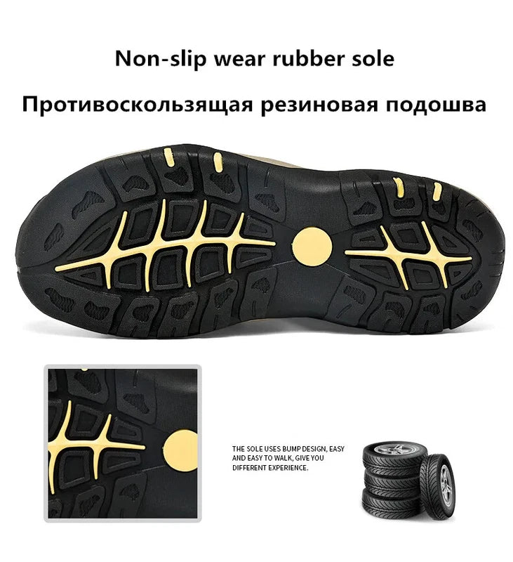 Men Waterproof Leather Sandals Breathable Causal Sneakers Light Beach Slippers