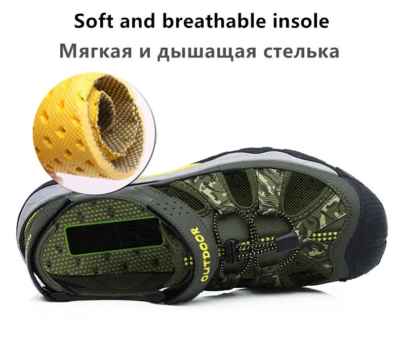 Classic Men Sandals Breathable Beach Slippers Handmade Light Casual Sneakers