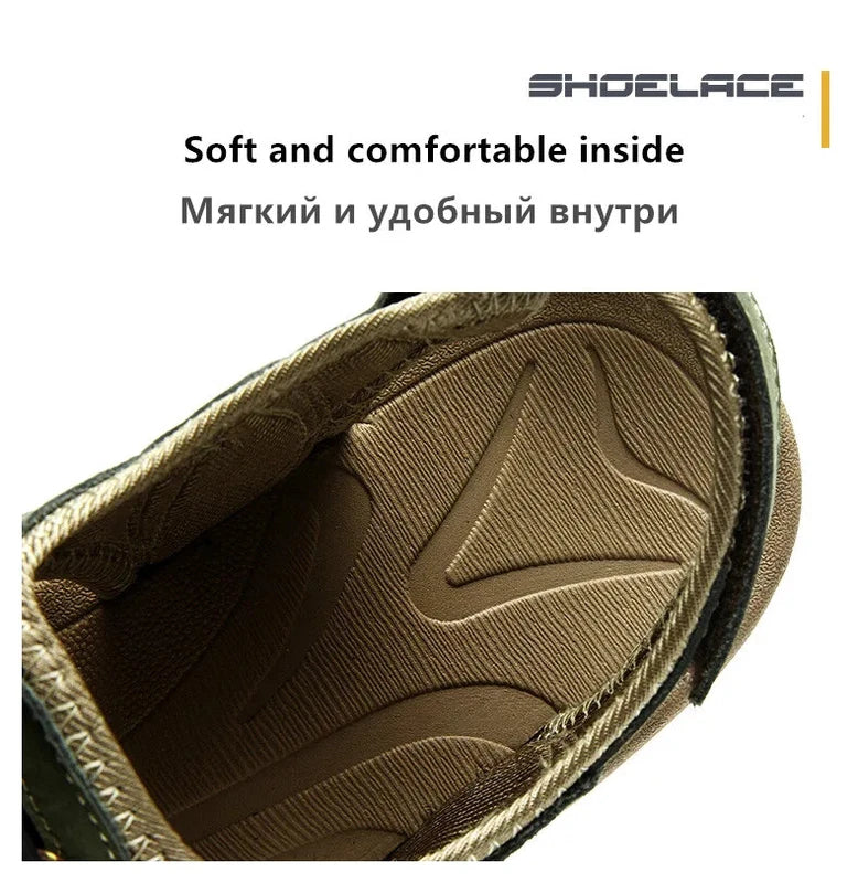 Men's Sandals Soft Leather Sandals Beach Shoes Outdoor Summer Comfort Slippers