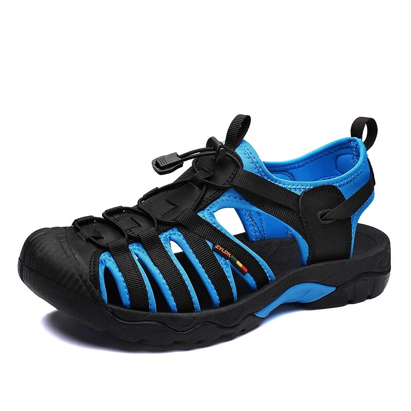 Summer Leather Men Sandals Breathable Casual Slippers Soft Sole Beach Sneakers