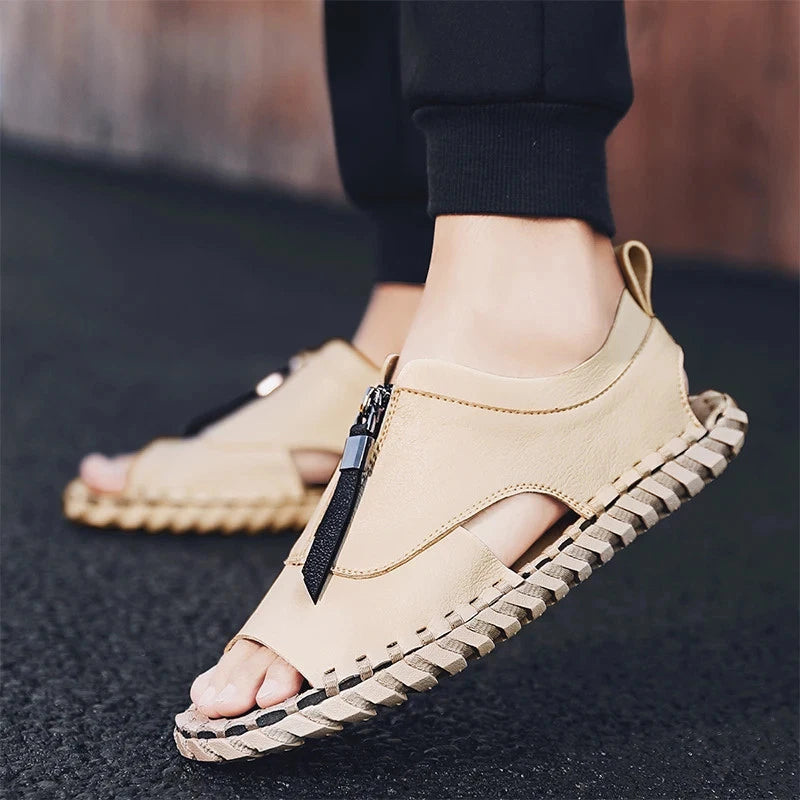 Sandals Men Slippers Weaving Design Beach Sandals Breathable Casual Flat Sandals