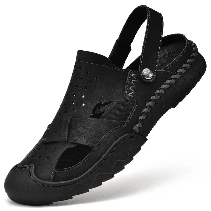 Men Handmade Sandals Breathable Mesh Slippers Outdoor Lightweight Beach Sneakers