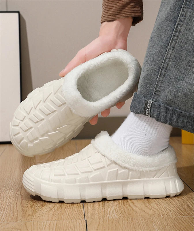 Mens Warm Slippers Memory Foam House Shoes