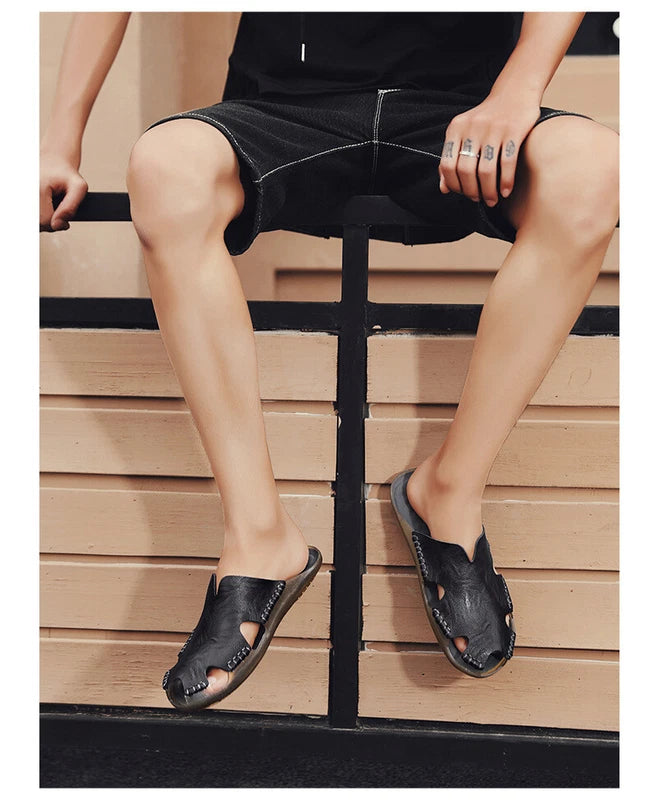 Men's Slide Summer Mules Casual Closed Toe Slippers Beach Sandals Loafers Shoes