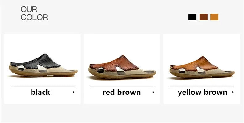 Male Non-Slip Slippers Handmade Soft Beach Sandals Comfort Half Drag Sneakers