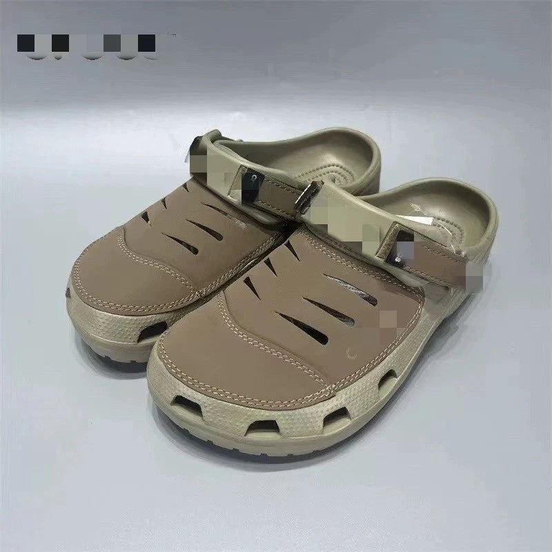 croc leather men's casual beach shoes